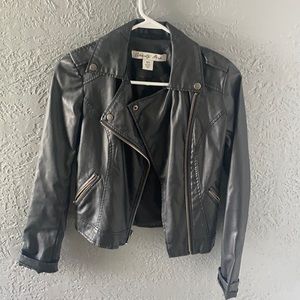 Faux black leather jacket